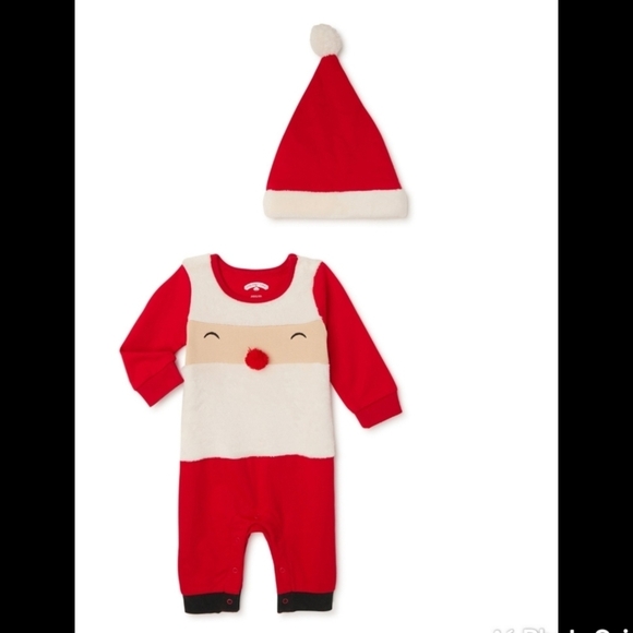 ♥️5 For $25 NEW Holiday baby cozy Santa Romper size 12M - Picture 1 of 11